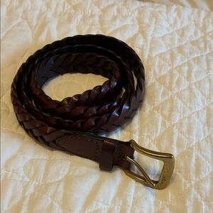 Polo by Ralph Lauren Dark Brown Braided Leather Belt